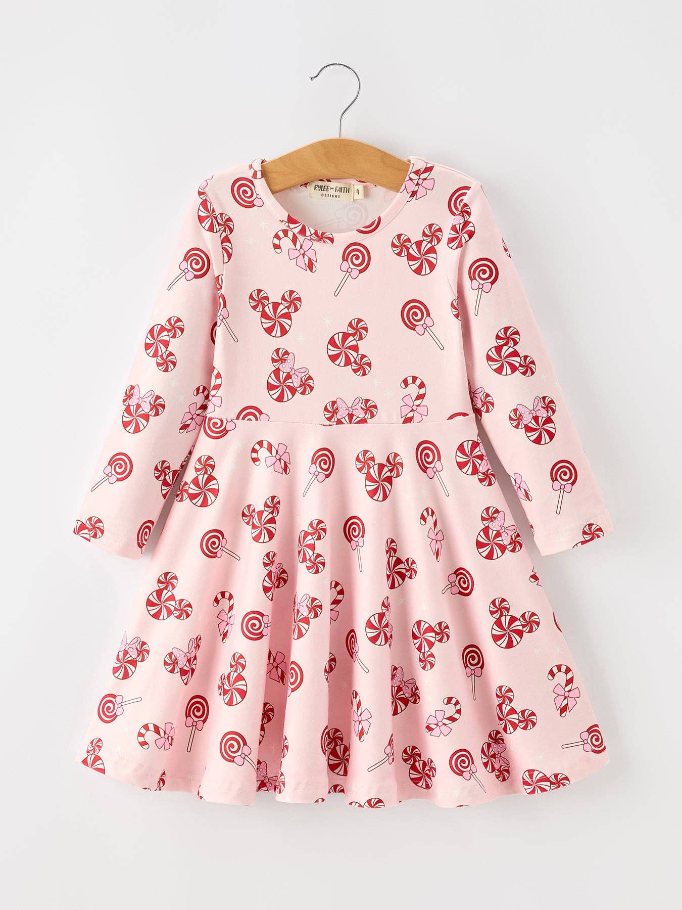 Peppermint Candy Long Sleeve Twirl Dress