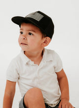 American Flag Leather Patch Trucker Hat