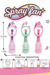 Unicorn Pony Water Spray Misting Electric Fan