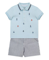Boys' Short-Sleeve Polo Shirt and Shorts, 2-Piece Set
