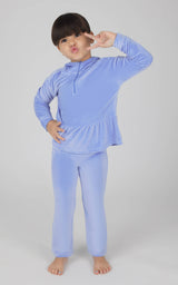 Toddler Girl Velour Hoodie Jacket, Flare Pant, Scrunchie Set