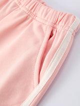 Girls Pink Bow Trim Sweatshirt and Pants Set