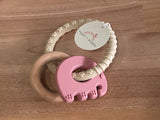 Sugar + Maple - Pink Elephant silicone Teether