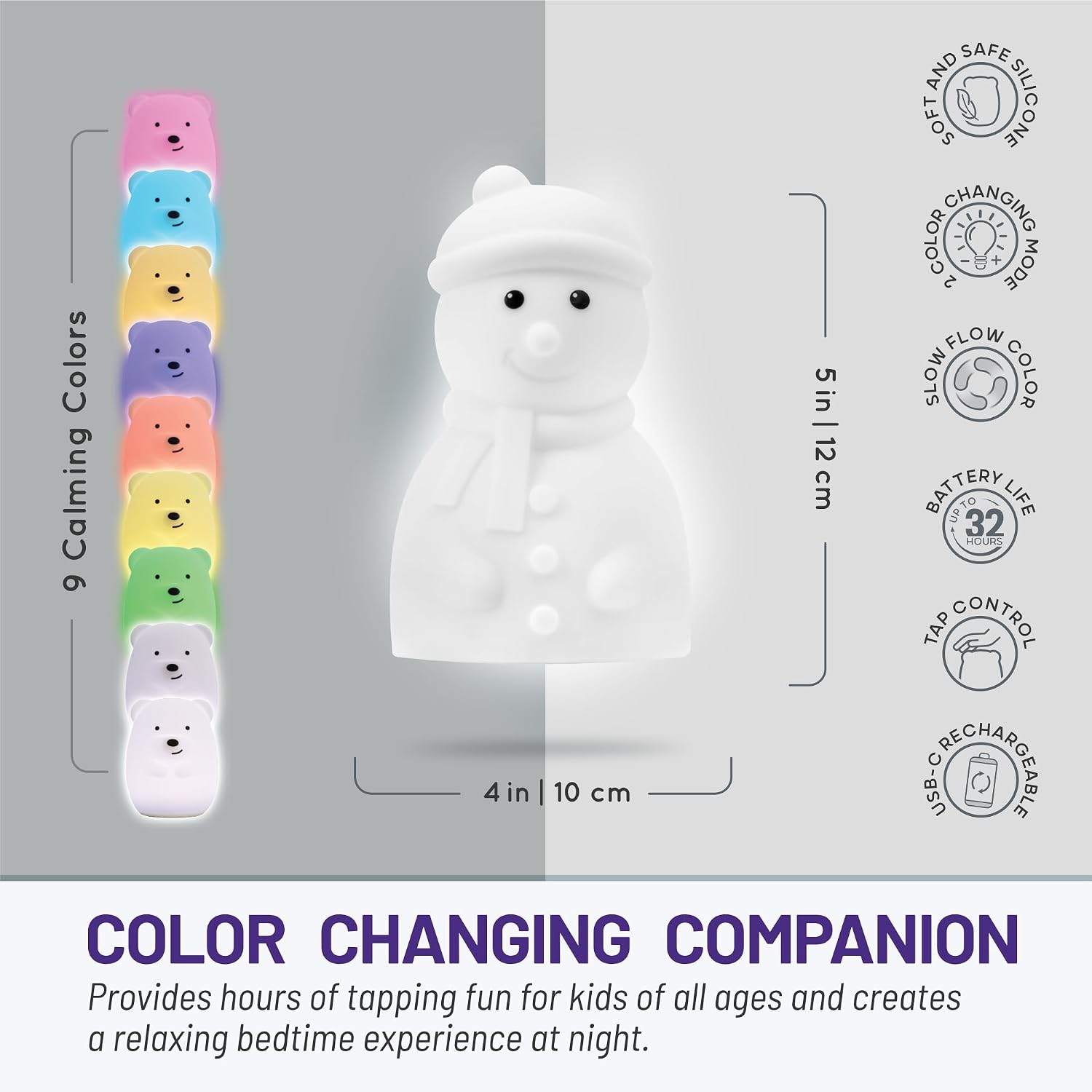 Lumipets® Junior Snowman- Children'S Nursery Touch Night Light