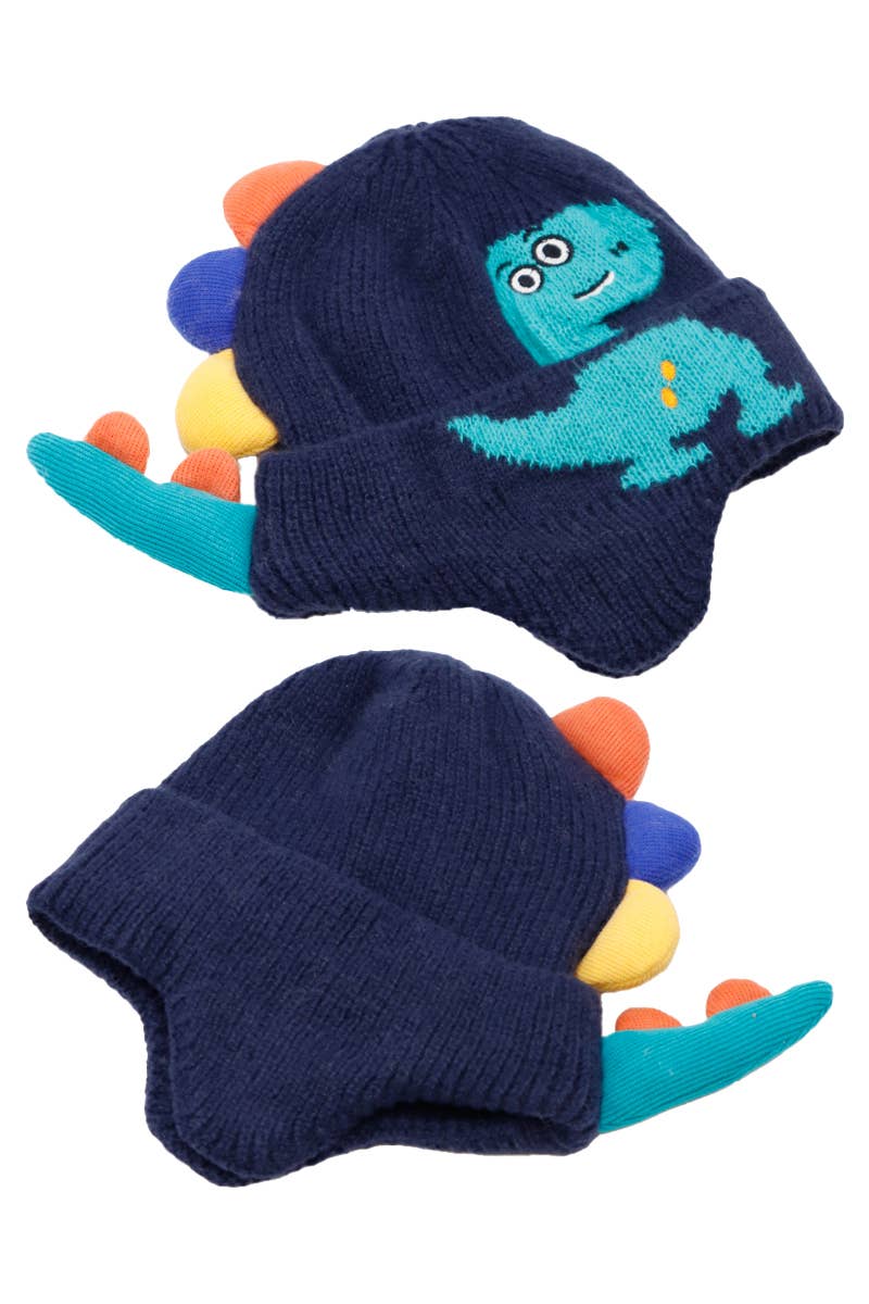 Kids Dinosaur Spike Knitted Ear Cover Beanie