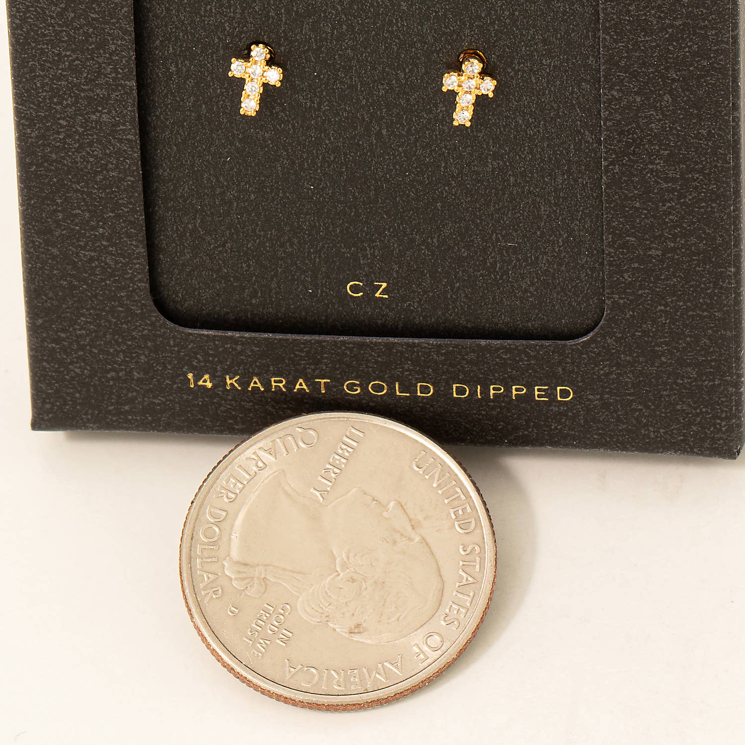 Gold Dipped Mini Cross Stud Earrings