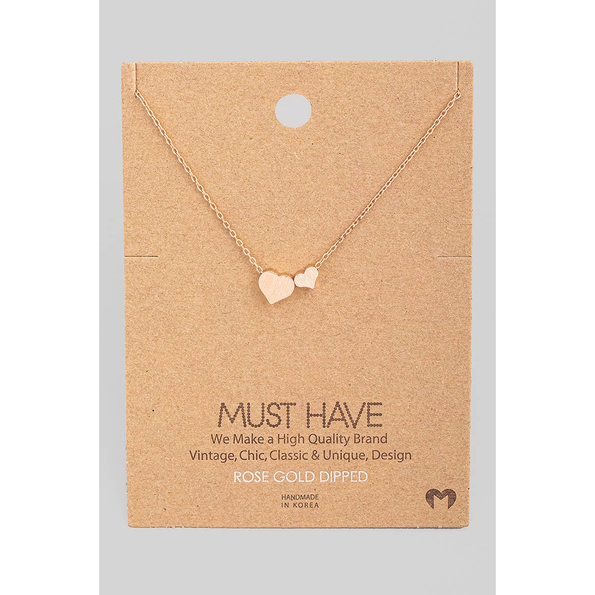 Mini Double Heart Pendant Necklace
