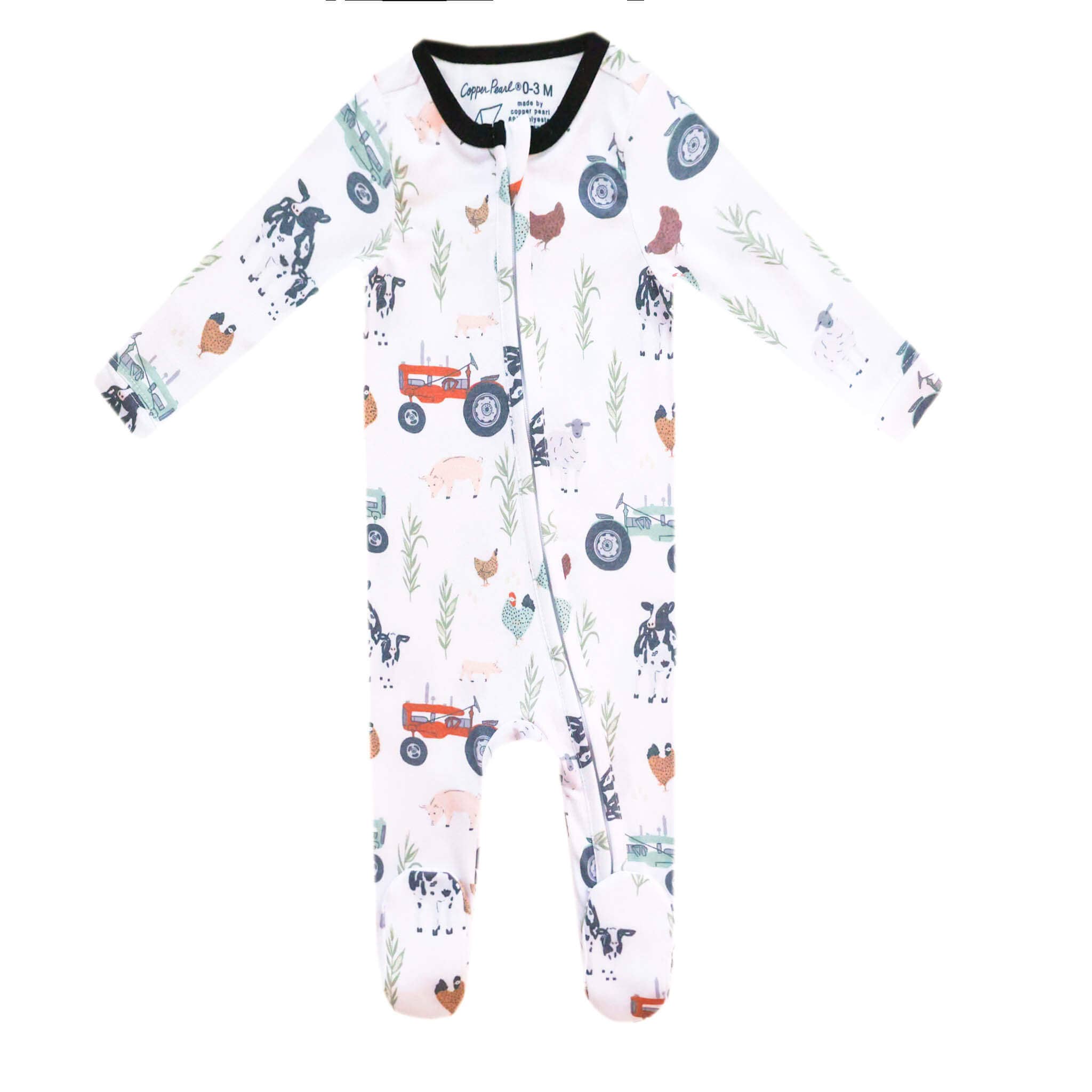 Copper Pearl Zip-Up Footie Pajama - Jo