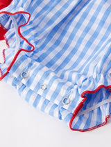 Flag Embroidery Smocking Girls Romper