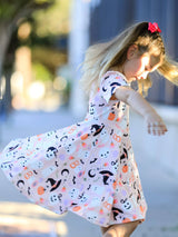 Halloween Ghost Twirl Dress Short-sleeved