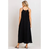 Cotton Halter Maternity Column Maxi Dress