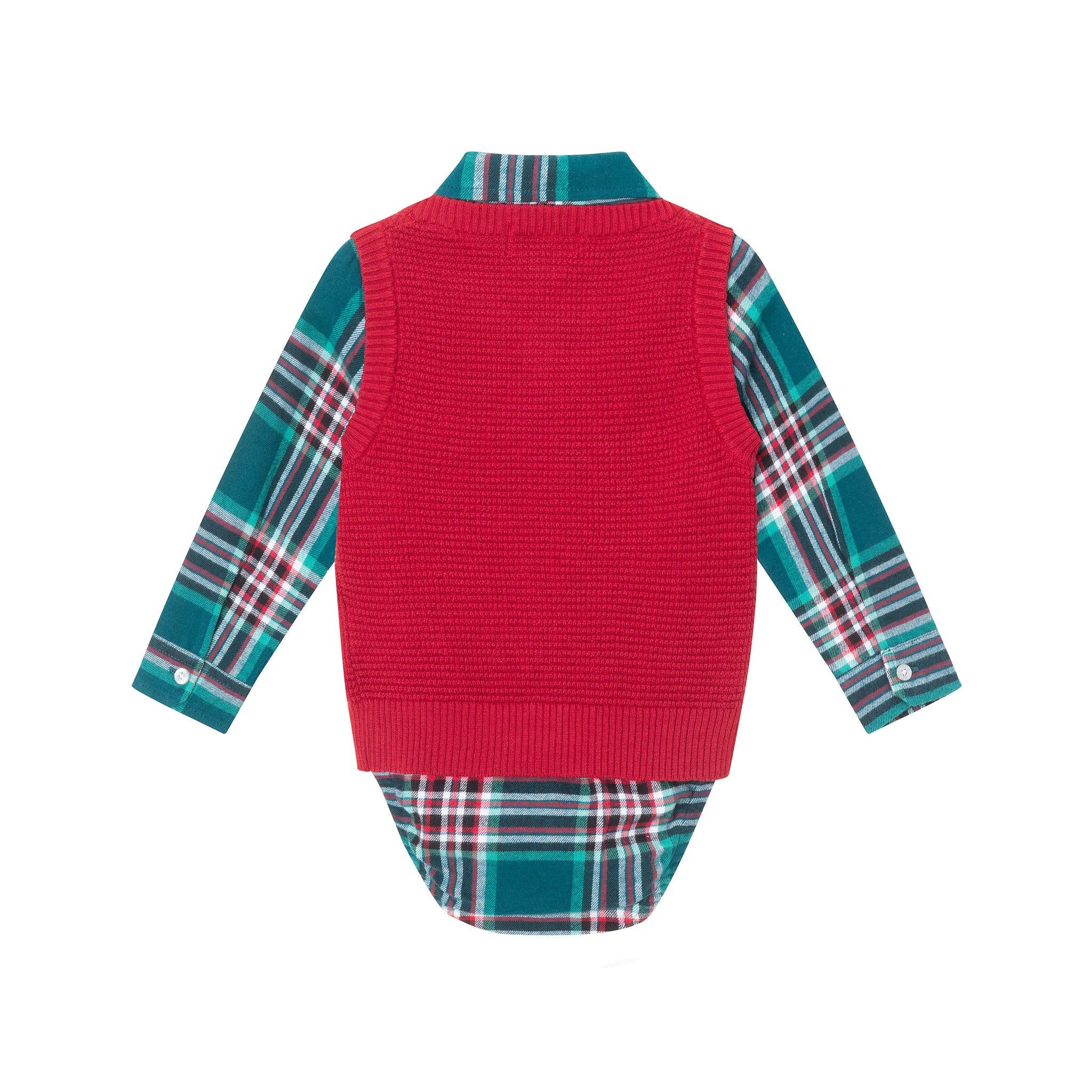 Infant Buttondown & Sweater Vest Set Christmas Holiday