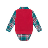 Infant Buttondown & Sweater Vest Set Christmas Holiday