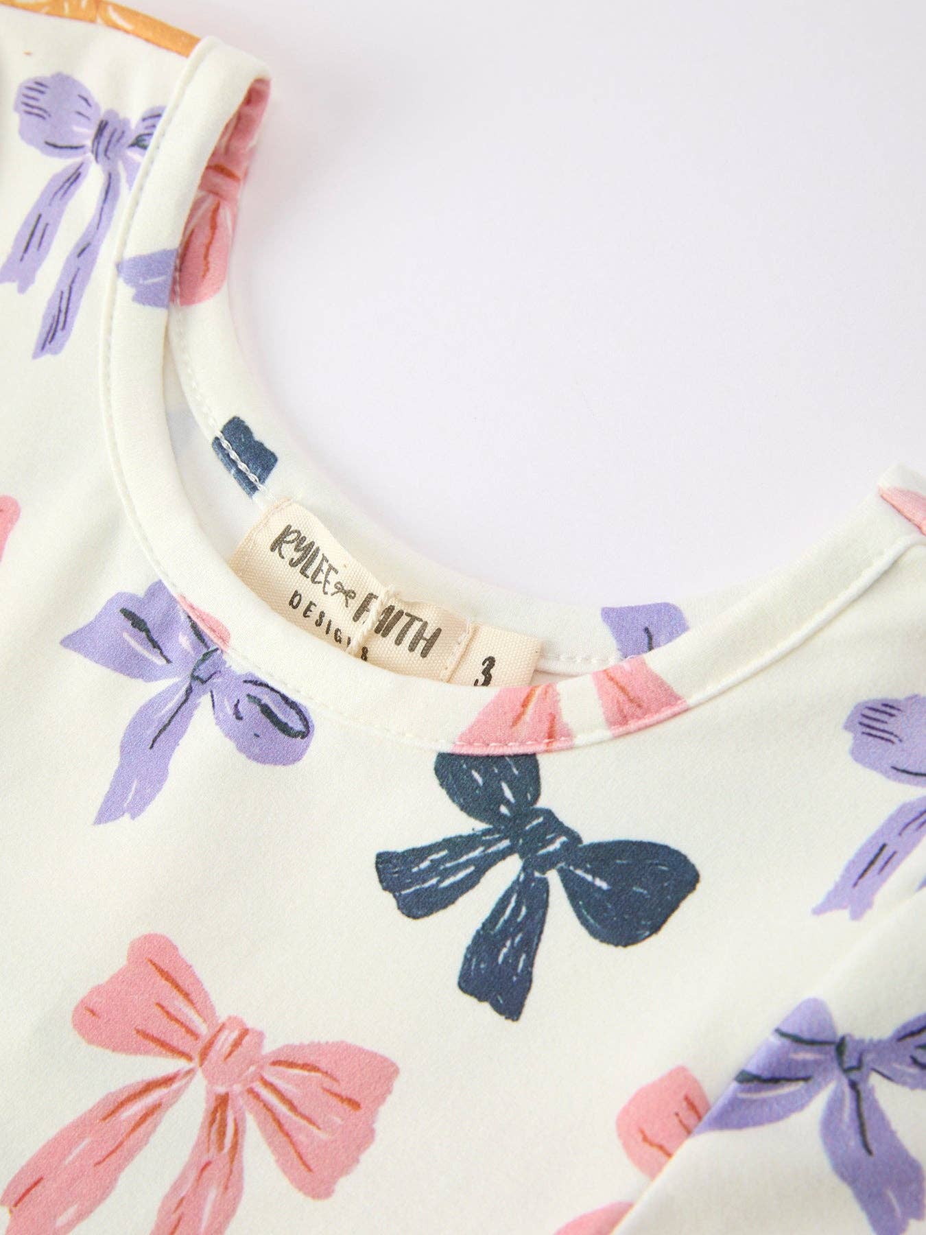 Fall Bow Girls Dress Long Sleeve Twirl Dress