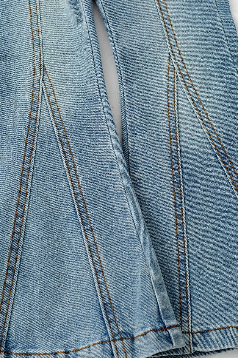 Bootcut Denim Pants w/ Adjustable Waistband