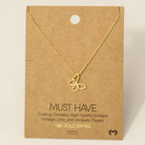 Gold Dipped Wire Butterfly Pendant Necklace