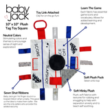 Hockey Puck Baby Learning Lovey Tag Stroller Toy 10" x 10"