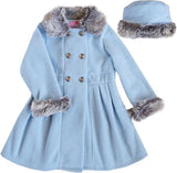 Double Breasted Blue Fleece Coat