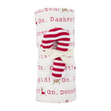 White Christmas Swaddle Rattle Set