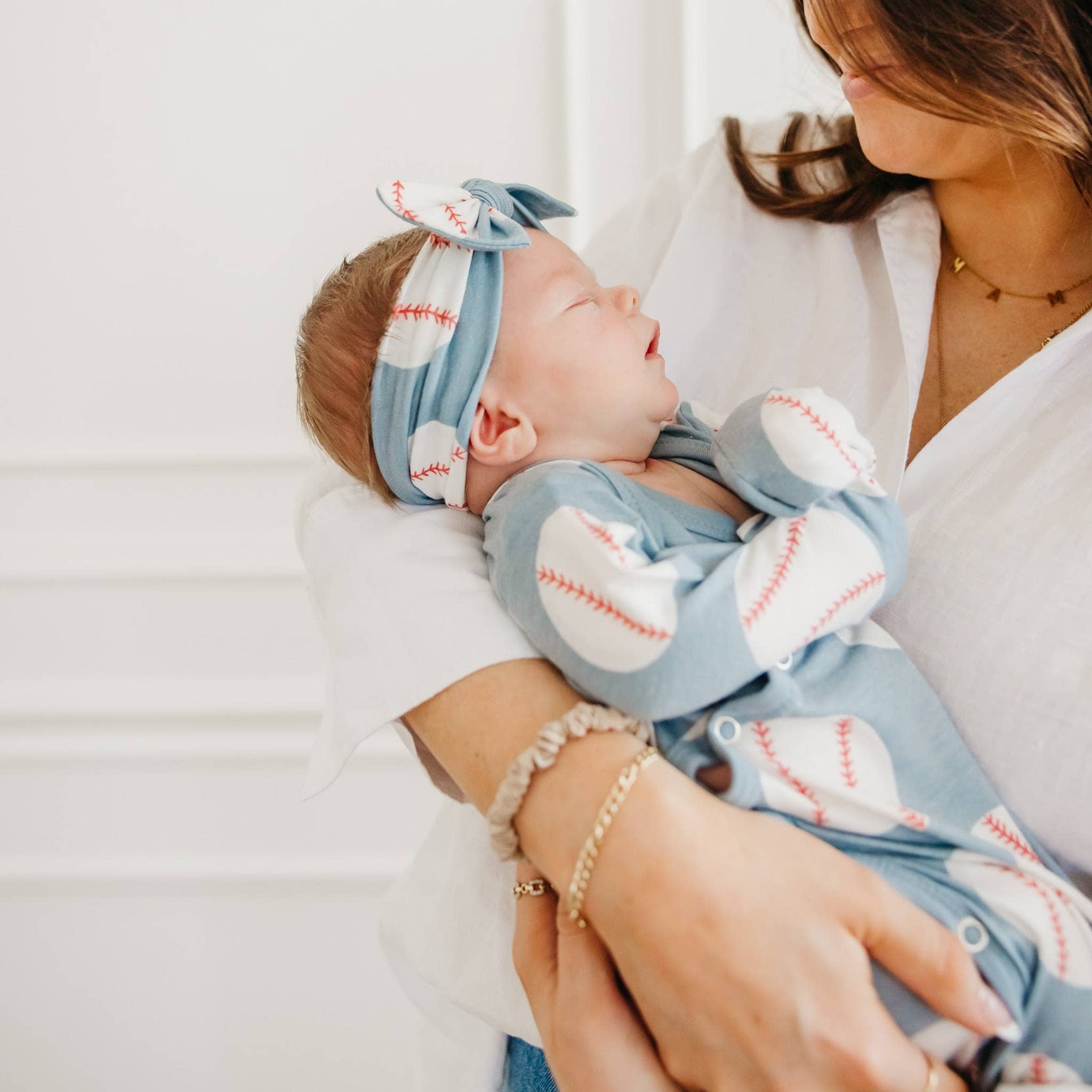 Copper Pearl Newborn Knotted Gown - Slugger