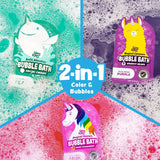 Tub Works® Magical Kids Bubble Bath, Variety 12 Pack | Pink, Purple & Teal Bath Colors