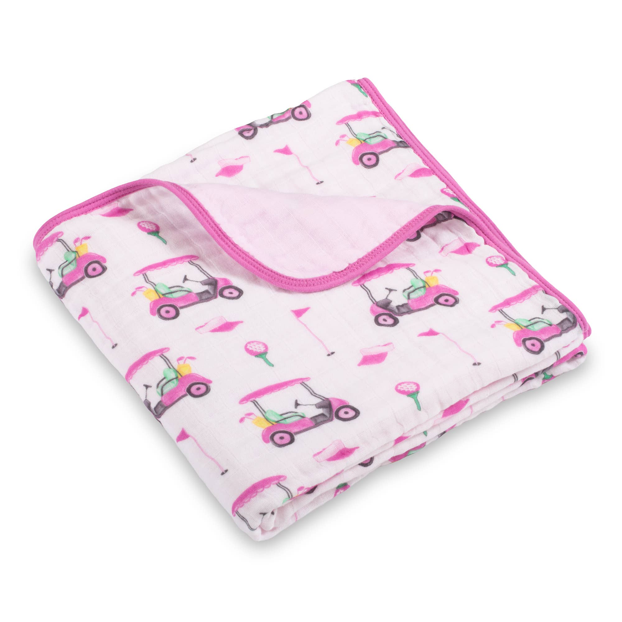 Pink Golf Toddler 100% Cotton Muslin Blanket