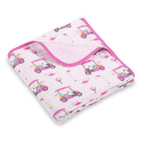 Pink Golf Toddler 100% Cotton Muslin Blanket