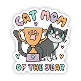 Cat mom of the year sticker