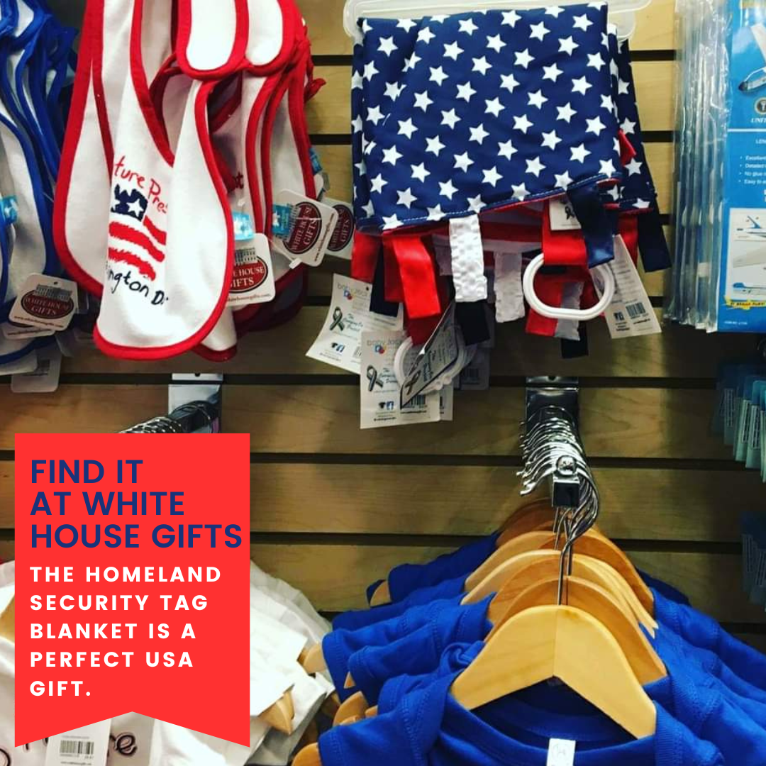 USA Flag Military Taggy Comfort Crinkle Tag Square Toy