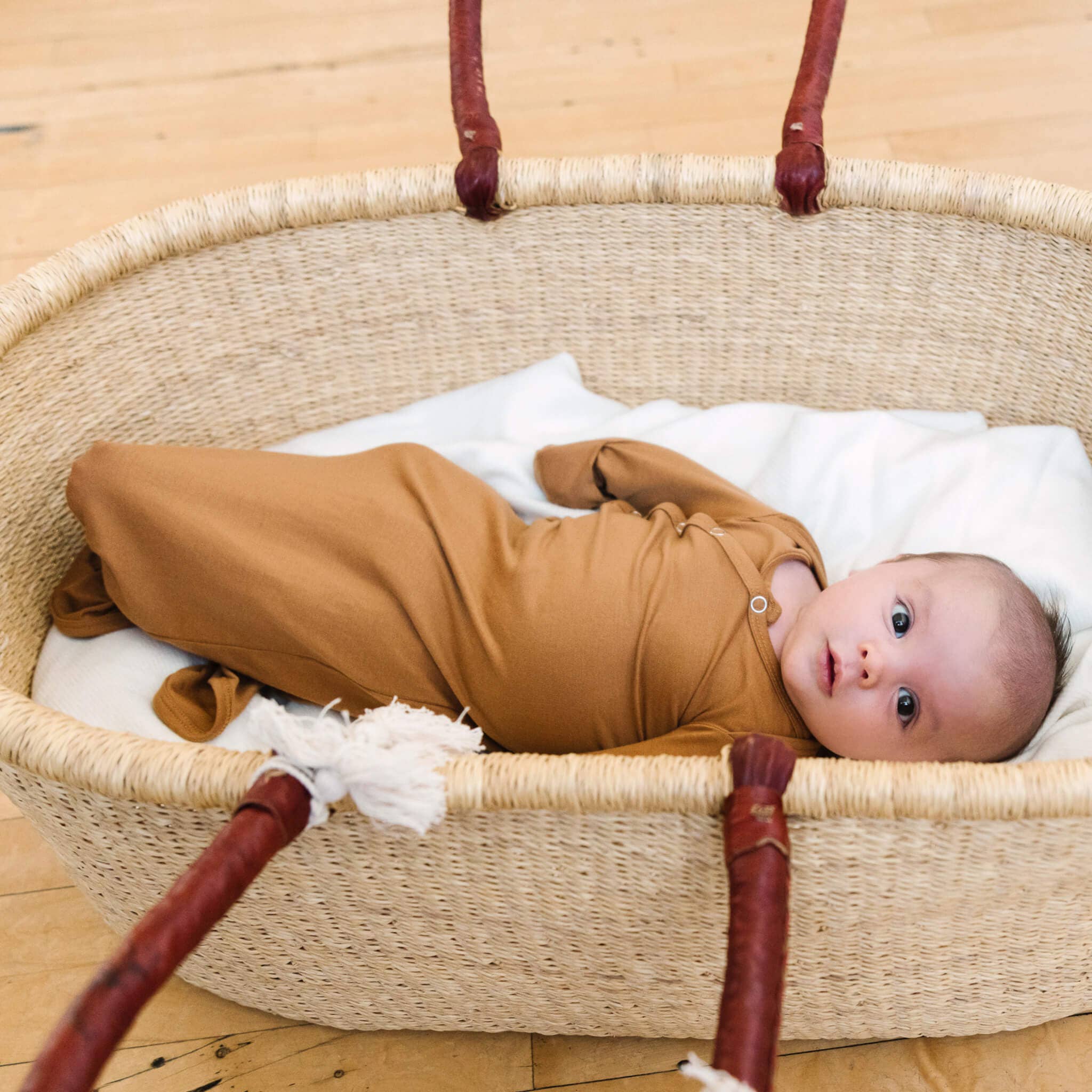 Newborn Knotted Gown - Camel