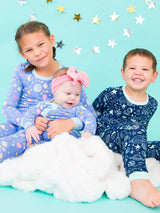 RuffleButts + RuggedButts - Baby Girls Starry Dreams Bamboo Viscose Footed Ruffle One Piece Pajama