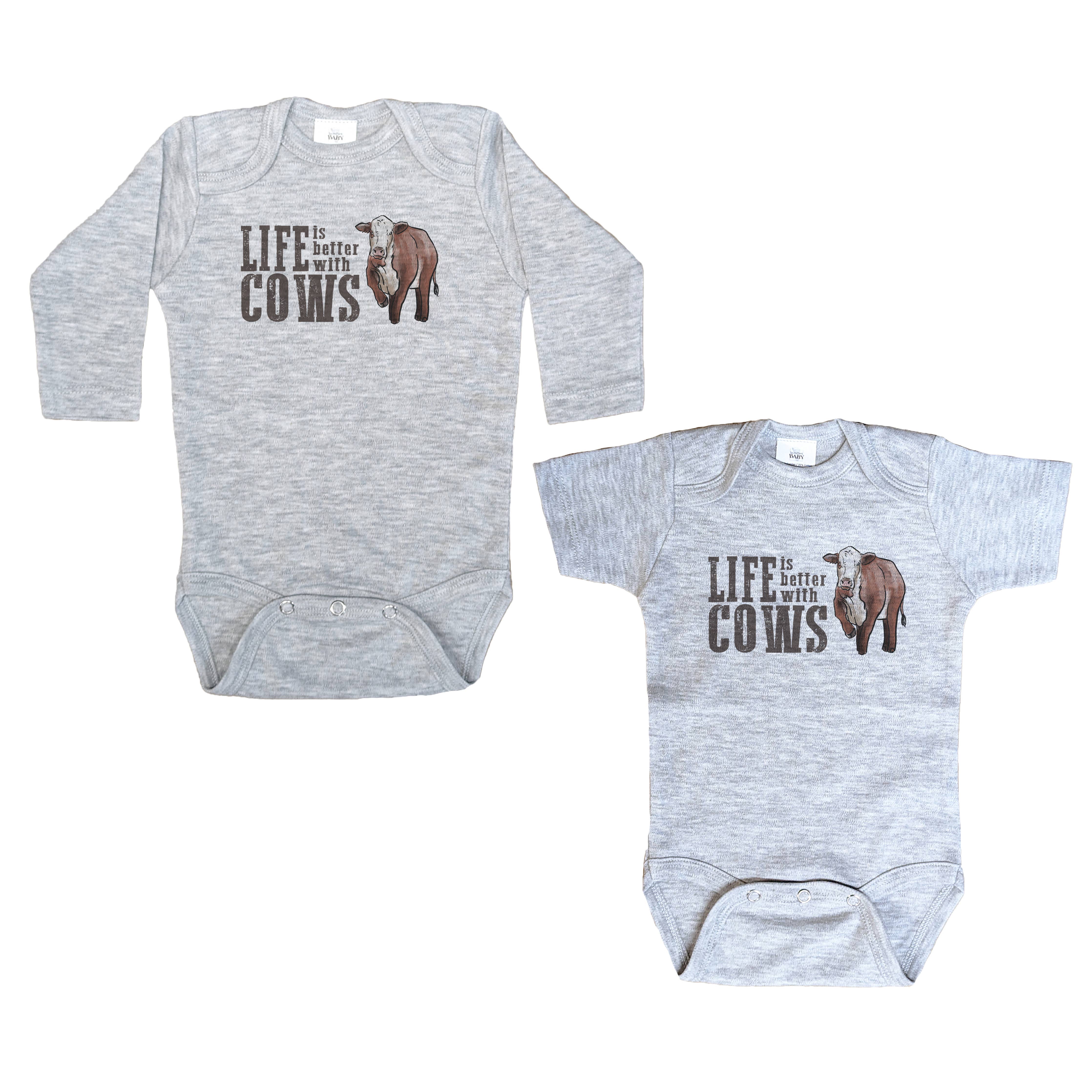 "Life is better with cows" baby bodysuit