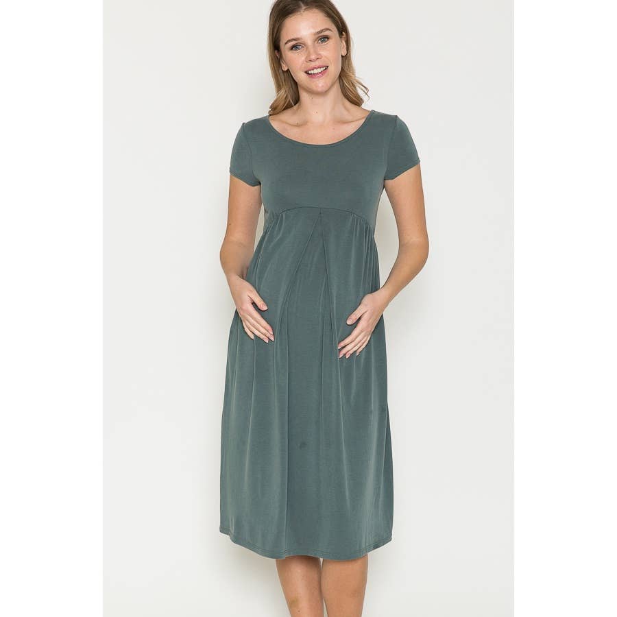 Maternity Summer Basic Ruffle Baby Doll Dress