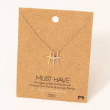 Triple Cross Pendant Necklace