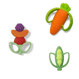 Lil' Nibble Teethers - Set of 3: Fruit Kabob, Carrot, Pea Pod - Baby Teether