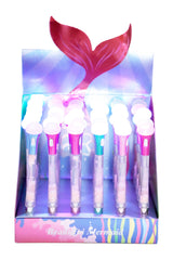 LED Light Mermaid Orb Glitter Liquid Pen - 36 pcs