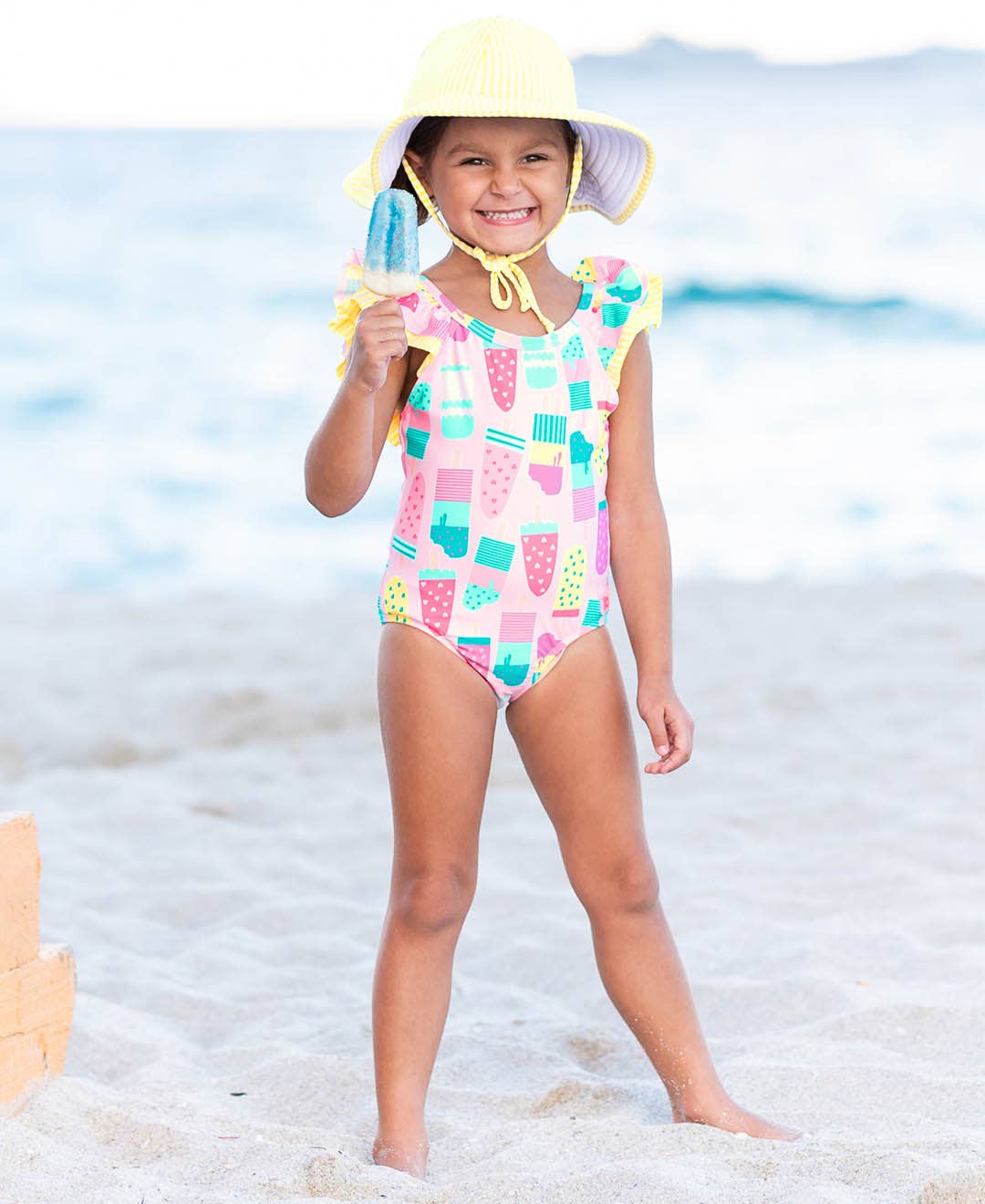 Girls Ice Cream Social Ruffle V-Back One Piece