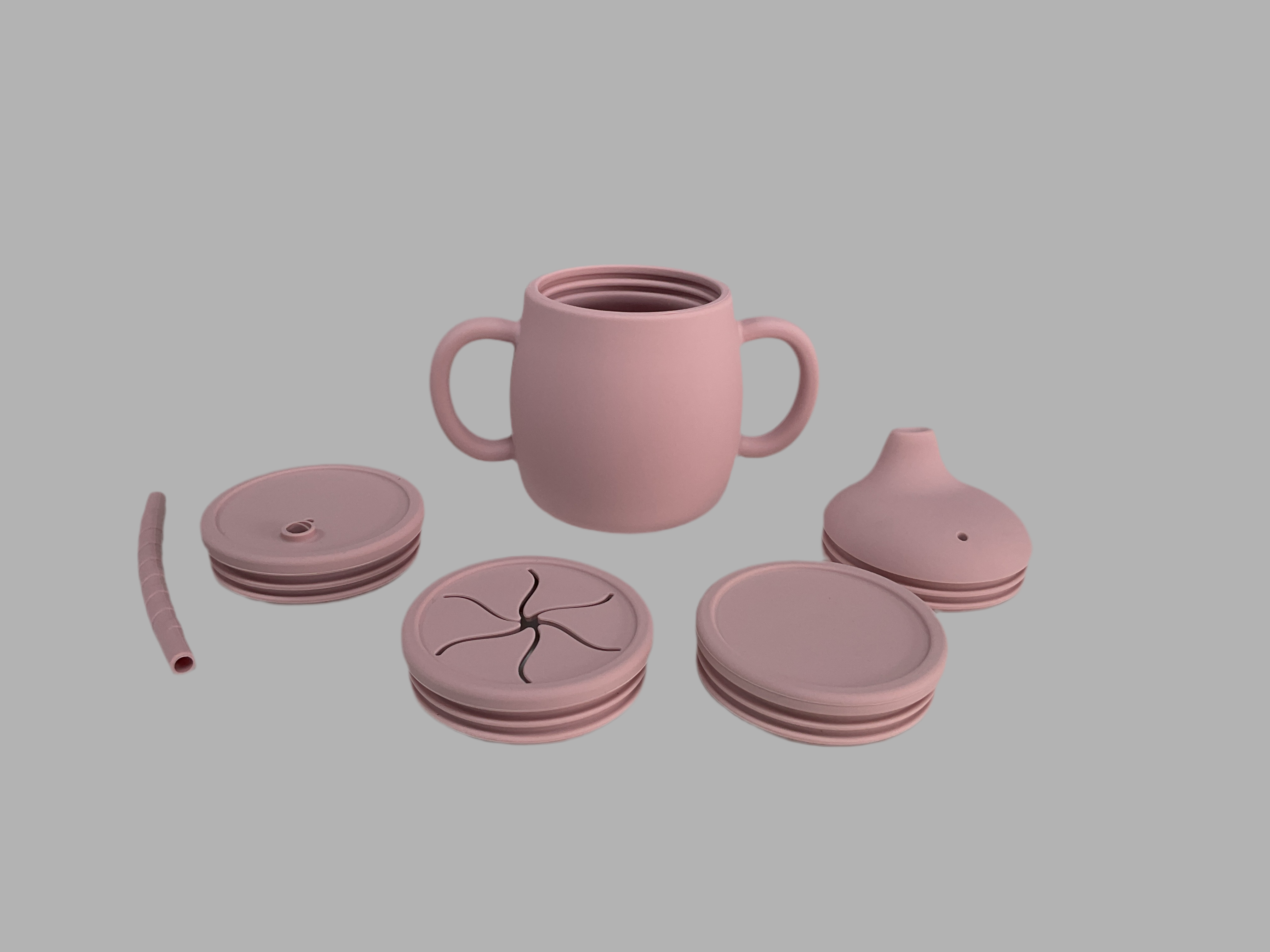 6pc silicon cup set-blush pink