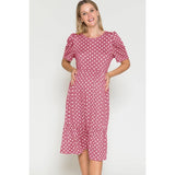 Maternity Polka Dot Babydoll Midi Dress
