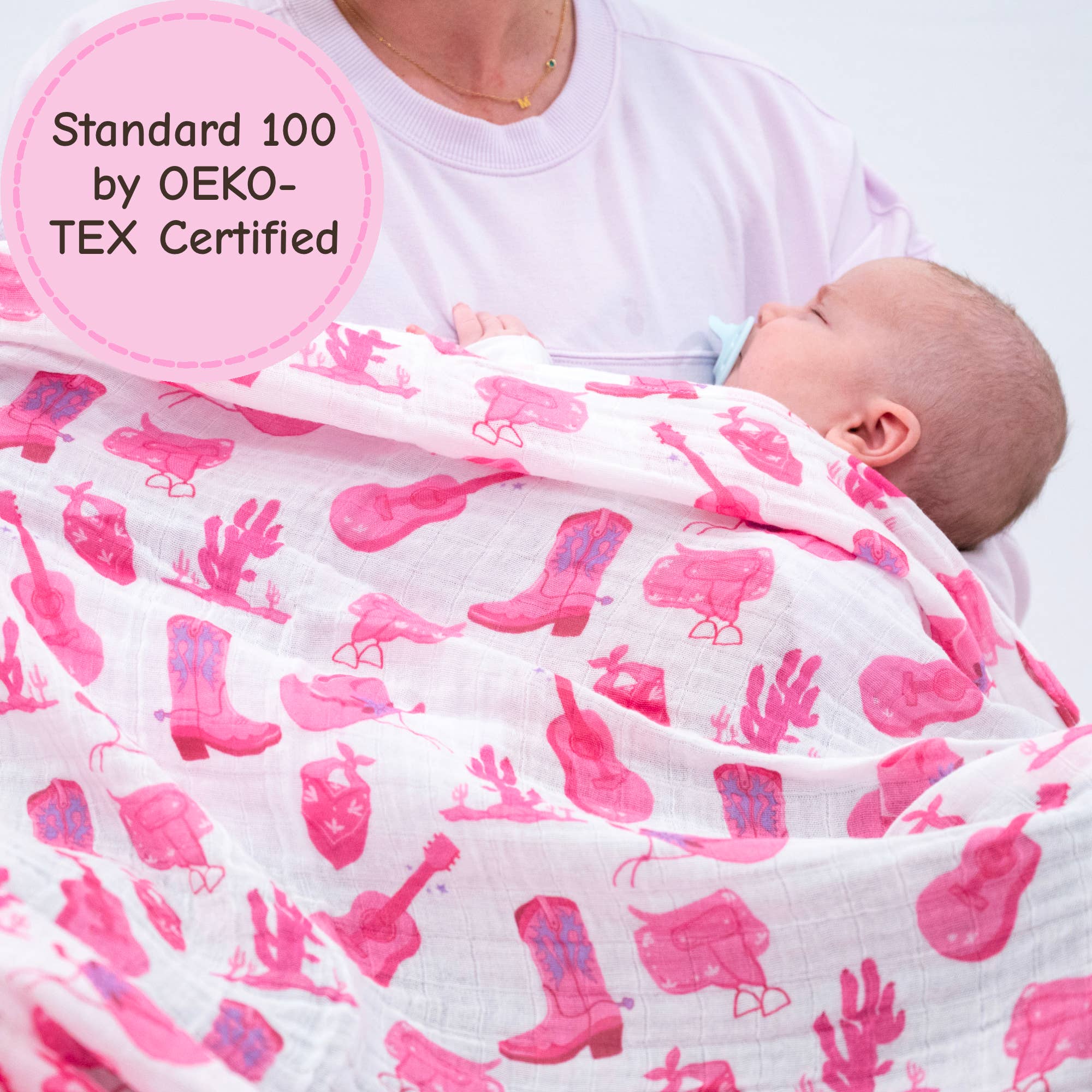Let's Go Girls Cowgirl Baby Muslin Swaddle Blanket