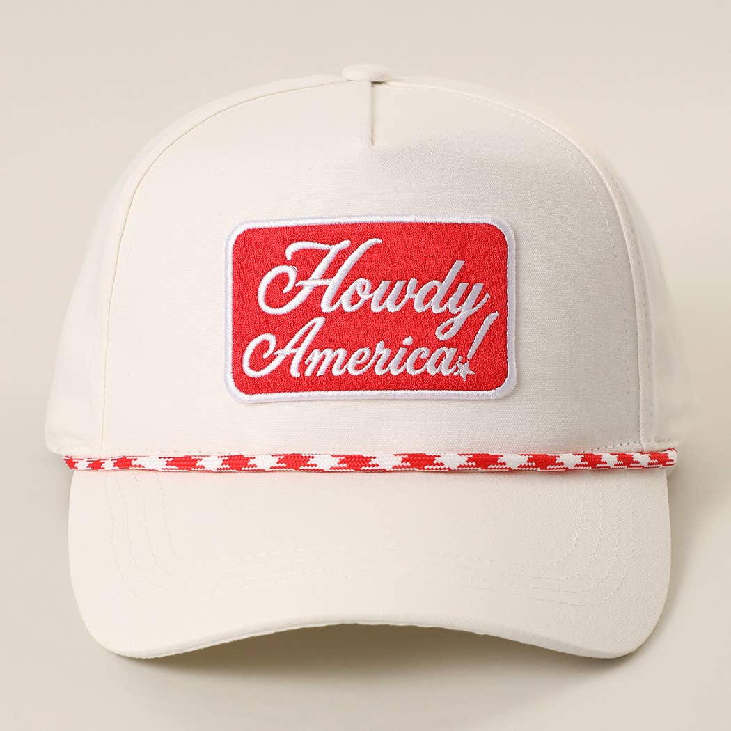 Howdy America Embroidered Patch Rope Trucker Hat