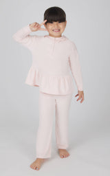 Toddler Girl Velour Hoodie Jacket, Flare Pant, Scrunchie Set