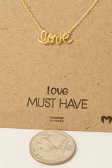 Handwritten Gold Dipped Love Pendant Necklace