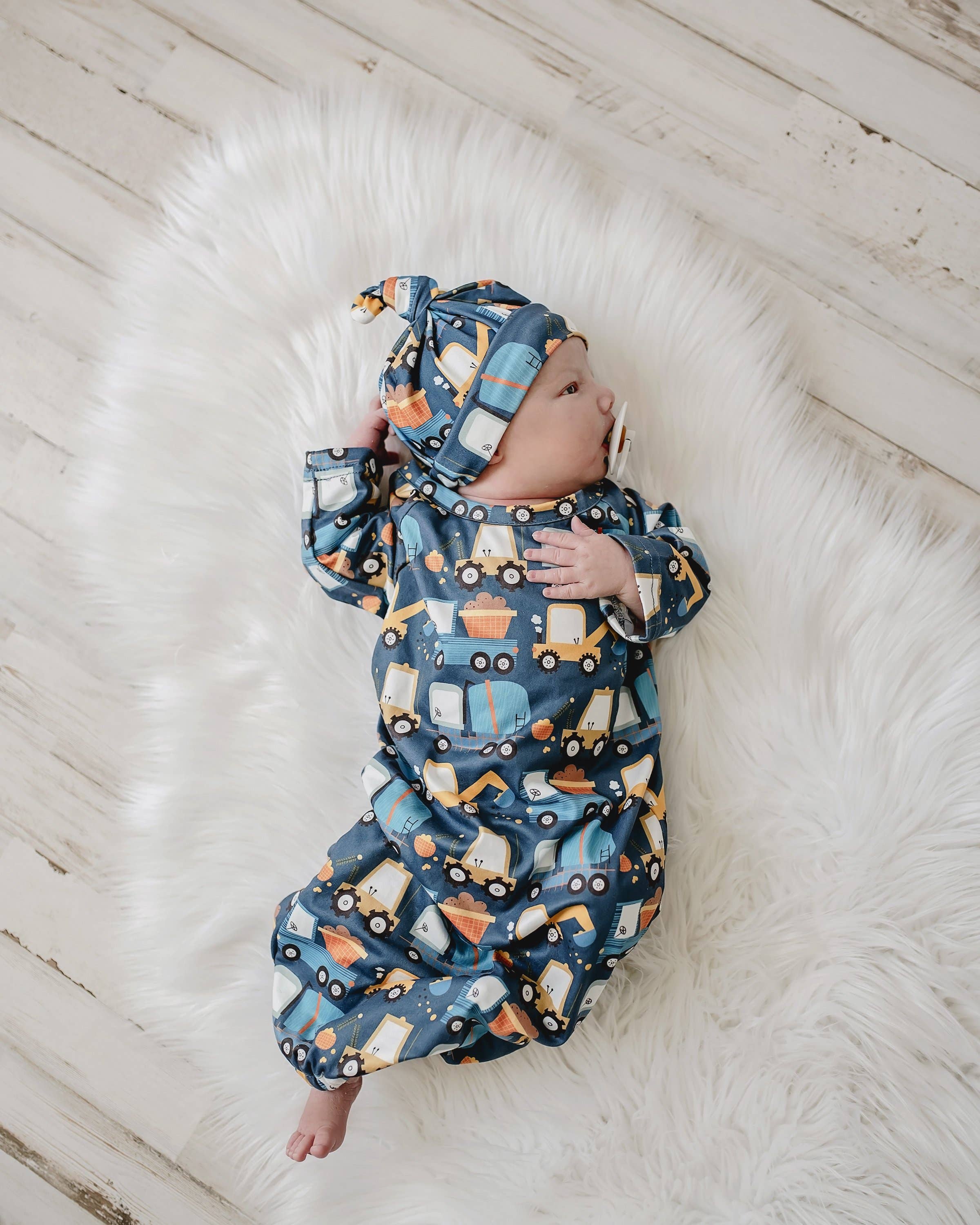 Adorable Sweetness - Truck Baby Gown and Hat Set