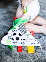 Soccer Ball Baby Learning Lovey Tag Stroller Toy 10" x 10"