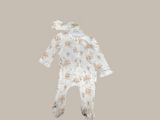 Little Me Floral Footies W/ Headband