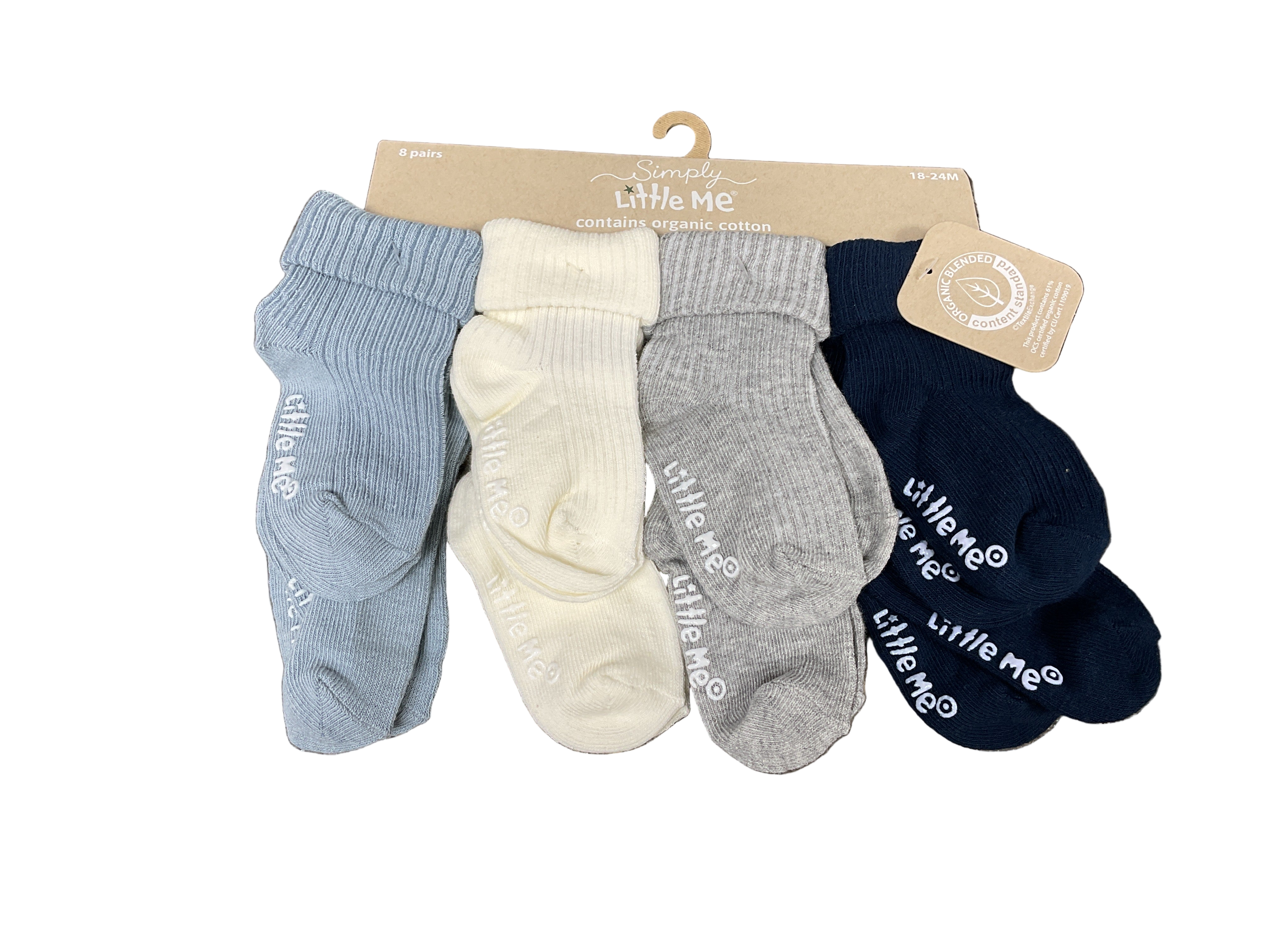 Little Me - 8PK Organic Cotton Socks