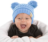 Infant Double Pom Beanie (Pale Blue)