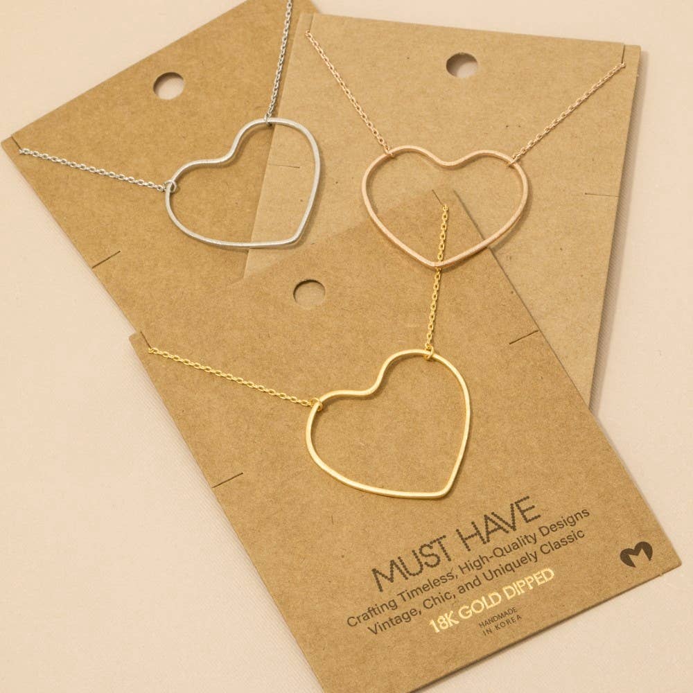 Heart Cutout Pendant Necklace