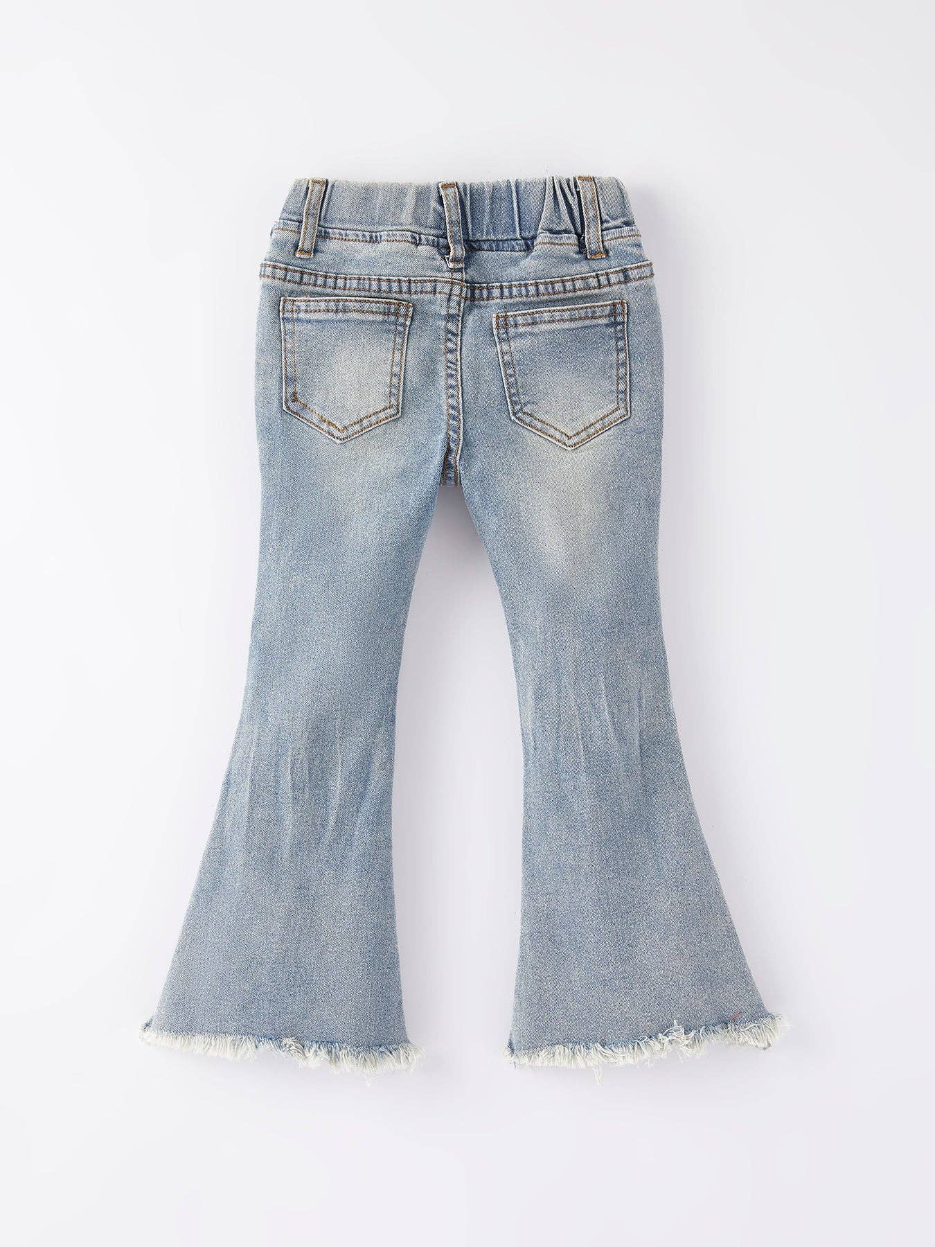 Girls Light Blue Denim Bell Jeans